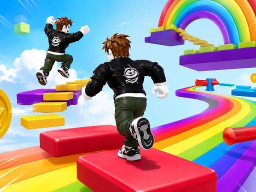 Obby Rainbow Parkour Two Player